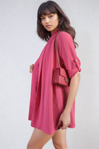 Vivian Open Front Roll Up Sleeve Cardigan
