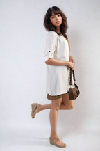 Vivian Open Front Roll Up Sleeve Cardigan